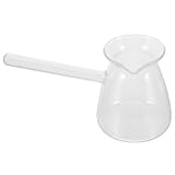 JOINPAYA Olla Pequeña de Vidrio Transparente Resistente al Calor Asa para Cocinar y Preparar Leche en Cocina Doméstica 450 Ml