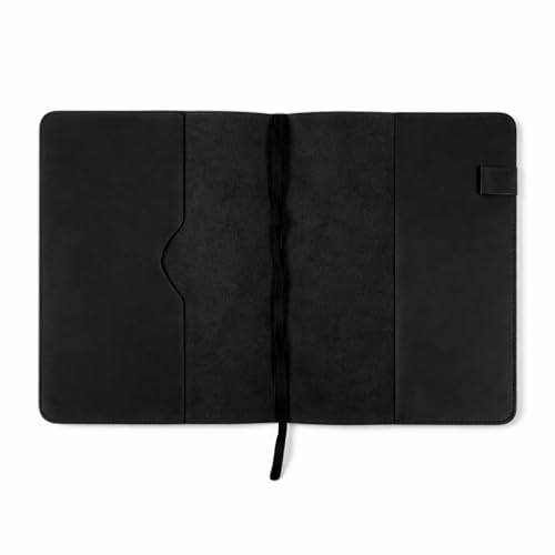Protège-carnet A5 cuir véritable rechargeable avec porte-stylo business