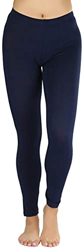 Image of ToBeInStyle Women's Skinny Fit Cotton Full Length Leggings Tights - Regular and Plus Sizes