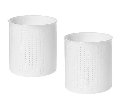 AlcoFermBrew 2 x Moule à fromage 12x13.5cm - 1kg Caciotta | Forme à fromage | Moule à faisselle | Fromage maison