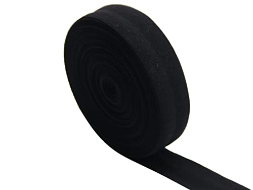 Jesep Yong Black Fold Over Elastic 3/4'' 20mm 10 Yards Stretch FOE Ribbons Sewing Knit Elastic Lingerie Trim for Clothing Headbands Baby Girl Hair Bow