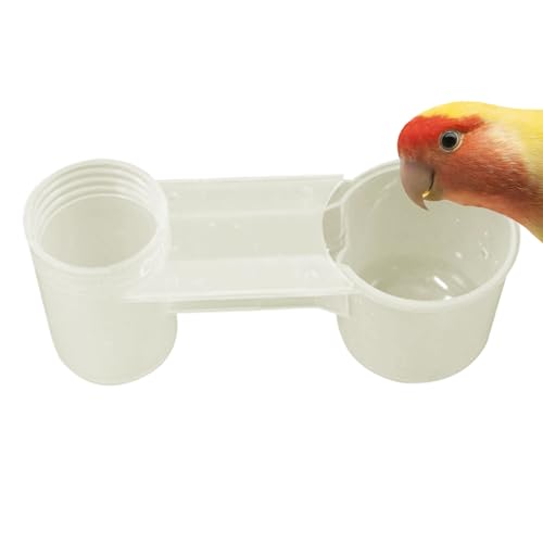 インコ 水飲み器 - ケージ用ボトル型鳥類ウォーターディスペンサー | 透明 二重給水口 インコ オウム 文鳥 カナリア 家庭 ガーデン