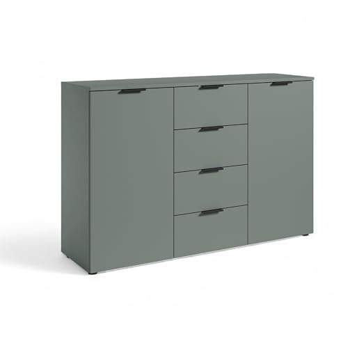 LINZ Cassettiera in salvia - moderna credenza con molto spazio - 135 x 90 x 40 cm L x A x P