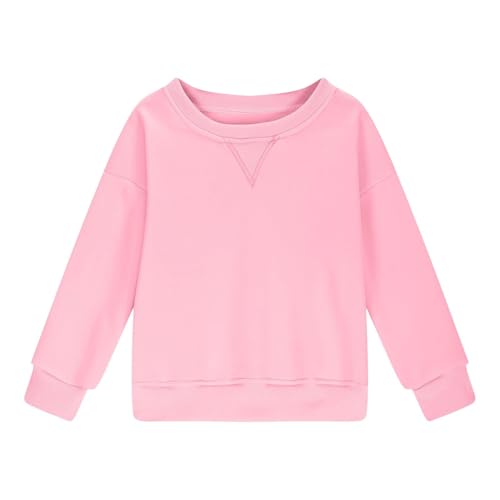 Girls Boys Crewneck Sweatshirt Casual Oversized Solid Color Long Sleeve Shirts School Cute Trendy Teen Clothes Fall Winter