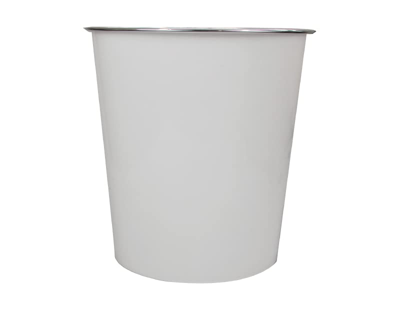 MVS Wholesale Trendy Quality Plain Coloured Waste Bin - 6L Storage - White, 23
