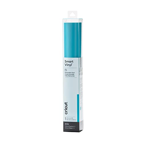 Image of Cricut Smart Removable Vinyl, Aqua - 3ft Roll (13'x36') for Explore and Maker 3 - Matless Cutting for Long cuts up to 12ft