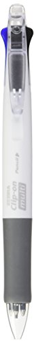 Zebra Clip-On Multi Color Multifunctional Pen, White Barrel (B4SA1-W), White (ink), black (barrel)