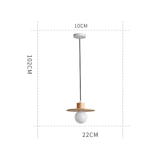Lámpara colgante de madera E27 de estilo nórdico para isla de cocina 4