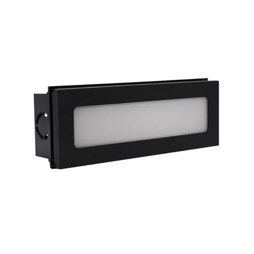 maolo Faretto LED Incasso Segnapasso Rettangolare 6W Luce Regolabile IP65 Illuminazione da Esterno Interno Design Moderno (Liscio, Nero)