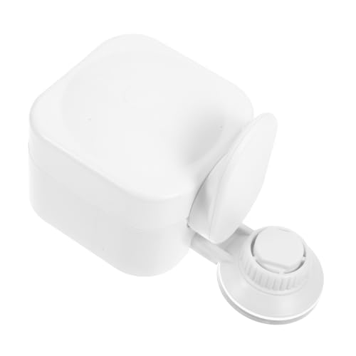 Cabilock Wall Mounted Suction Cup Soap Dispenser Liquid Bottle Container Easy Installation Bathroom Accessory Refillable for Shower Gel Shampoo Lotion White Color Design