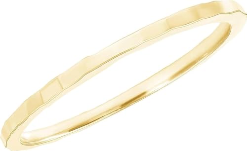 Wedding Bands for Couples Dainty 10k Solid Yellow, White & Rose Gold Rings, 1mm Thin, Stackable Wedding Bands for Women, Sizes 4–12, Tarnish Free Gold Rings, Gold Band Ring