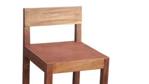 Image of Solid Sheesham Wood Bar Chair bar Stool Rosewood Natural Brown Finish (Design 2)