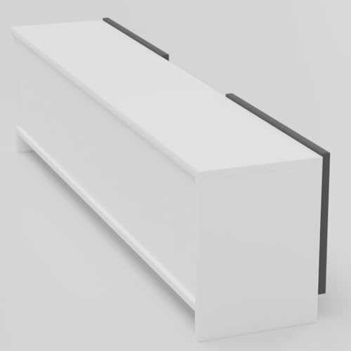 Image of Modern Living Room TV Stand with Open Display Compartment, Dual Side Storage Units, and Clean Contemporary Design for Home Decor | Assembly-DIY | Color-White & Grey