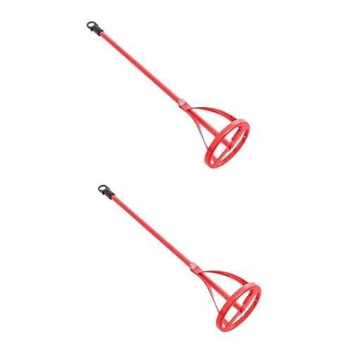 Mikikit 2pcs Electric Mixer Electric Drill Stirring Rods Mixer Head Electric Drill Rods Cement Mixing Sticks Paint Stirring Rods Paint and Mud Mixer for Drill Cement Mixing Rods