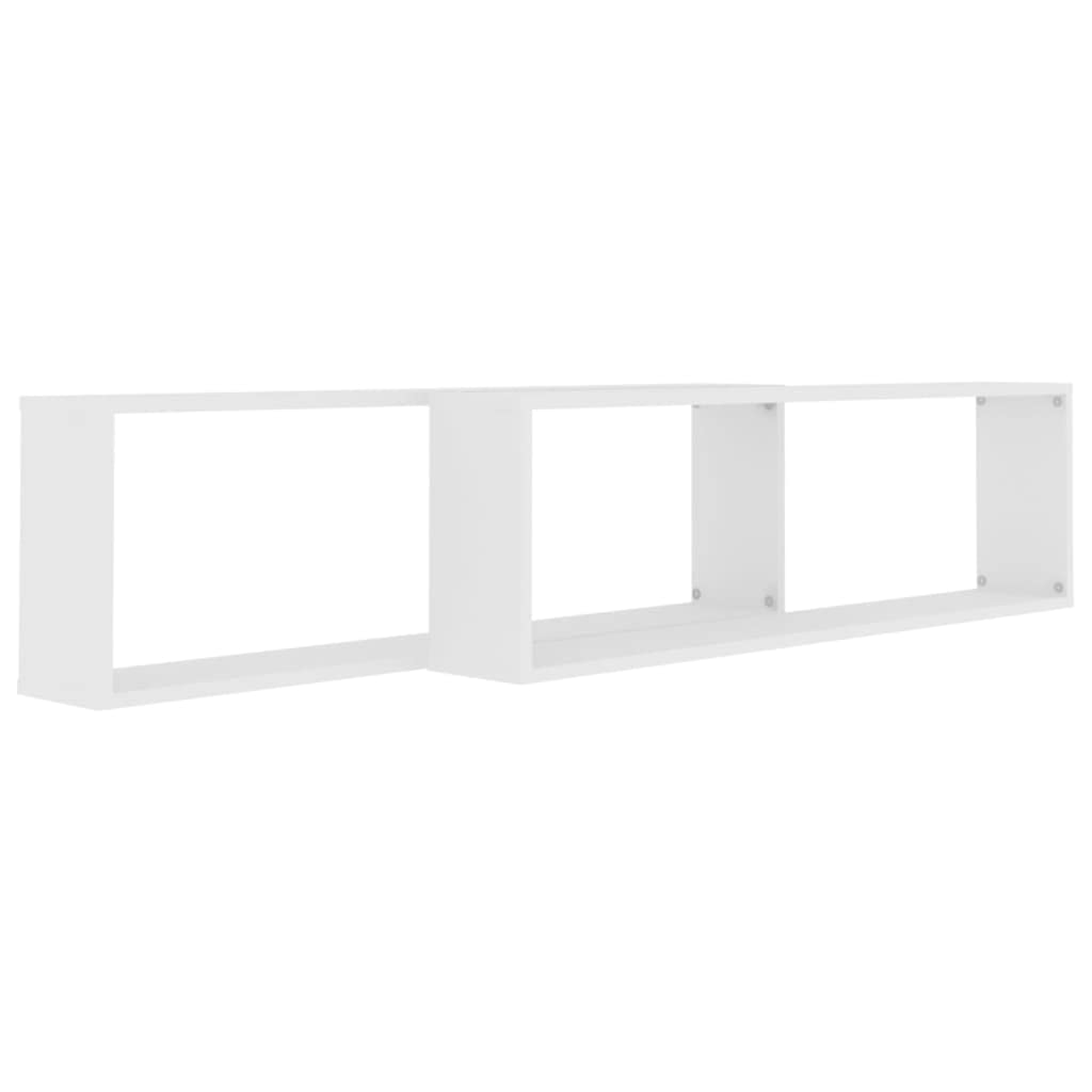 vidaXL Mensole Parete a Cubo 2 pz Bianco 100x15x30 cm in Multistrato