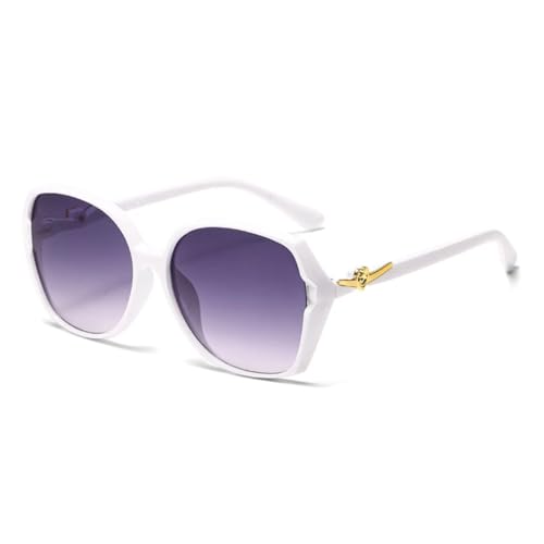 Lunettes de soleil UV400 femmes vintage à grande monture