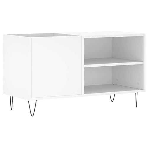 vidaXL Mueble para Discos Madera de ingeniería Blanco 85x38x48 cm, Mueble Tocadiscos, Armario para almacenaje de vinilos, Armario de Tocadiscos