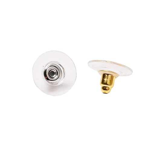 Image of Earring Back Stopper (200 Pcs) - Secure Metal Earring Backs with Rubber Grip for Studs & Heavy Earrings | Non-Slip Replacement Earring Stoppers (Gold & Silver Combo)