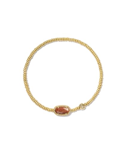 Kendra Scott Womens Grayson Stretch Bracelet Gold Orange Goldstone One Size