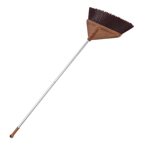 Gogogmee Long Handle Soft Bristle Broom for Hardwood Floors Asian Broom Set with Dustpan Indoor Outdoor Cleaning Brushes