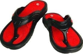 Acupressure Massage Slippers, Magnetic Therapy Flip Flops, Red and Black, Size 4-10 (5 no)-image-32