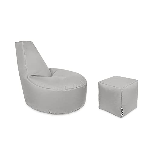 PATCH HOME Patchhome Gamer Kissen Lounge Kissen Sitzsack Sessel Sitzkissen Bean Bag + Würfel/ Hocker mit Reißverschluss… – Bild 5