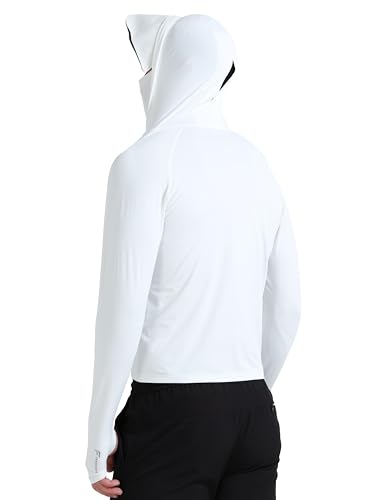 Image of FABSPORTS Men's UPF 50+ Sun Protection Jacket - Lightweight, Full Zip Summer Hoodie with Detachable Hood, Quick-Dry Fabric & Pockets, Ideal for Outdoor Use