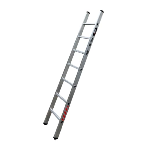 BTF Escalera de Apoyo en Aluminio - Escalera Simple 7 Peldaños, 2,0m, 1 Tramo, Ligera y Resistente, Certificada Carga Máx. 150 kg, Ideal para Obra y Hogar, Norma EN131.