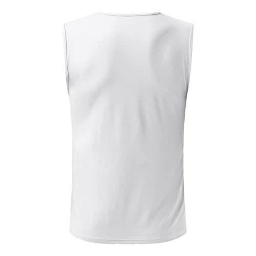 Ymosrh Men's Beach Tank Top Summer Sleeveless V Neck Muscle Tee Shirts for Man Casual Tank Top Workout Shirts, M-4XL2