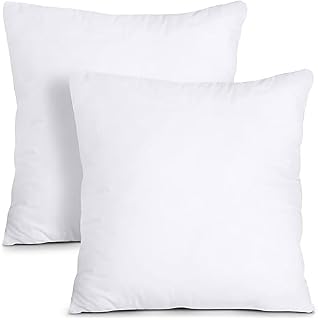 Roy Textile Hollowfibre Filled Cushion Inserts - Decorative Square Cushion Pad for Sofa, Chair, Bed (2, 45 x 45cm / 18 x 18 inch)