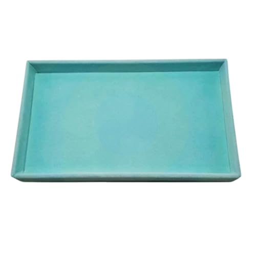 Top Crafts Velvet Display Stackable Jewellery Holder, Turquoise, Portable Ring Earring Tray Drawer Organiser Storage (002)