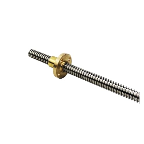 Metal Ball Screw nut Trapezoidal Rod T8 Lead Screw Thread 8mm Lead 2mm Length 100mm 500mm 600mm with Brass Nut(500mm)