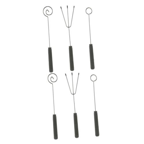 Garneck 2sets Stainless Steel Dipping Forks for Chocolate Mini Fork Picks Charcuterie Utensils Handle 3pcs*2