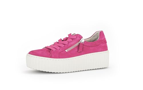 Gabor Damen Low-Top Sneaker, Frauen Halbschuhe,Freizeitschuhe,Turnschuhe,Laufschuhe,schnürschuhe,schnürer,pink (Creme),38 EU / 5 UK
