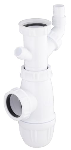 Siphon NF pour évier avec 2 prises machine à laver NOYON & THIEBAULT