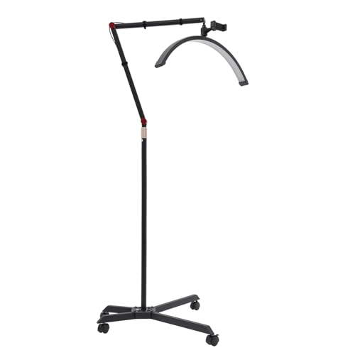 Biggittig - Lámpara estética profesional para salón de belleza, 36 W, altura ajustable, lámparas de extensión de pestañas, lámpara de pie con ruedas, para salón de belleza, tienda de manicura, casa