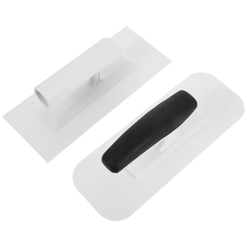 NUOBESTY Llana de Acabado para Yeso 2 Piezas Punta Cuadrada y Curva Paleta de Plástico para Enlucido Artístico Herramienta Manual para Pared Accesorios para Pintar Paredes Uso