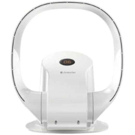 Greencon Smart Bladeless Desk/Wall Fan, Wifi based control, DC motor and Remote control - White