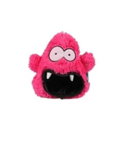 COOCKOO, Hangry Crackle-Spielzeug 19 cm rosa, Plüsch-Spielzeug, lustig, erzeugt EIN lustiges Geräusch, Mund aus Polyester, um einen Ball oder Snacks zu verbergen, flauschig, weich und gepolstert,
