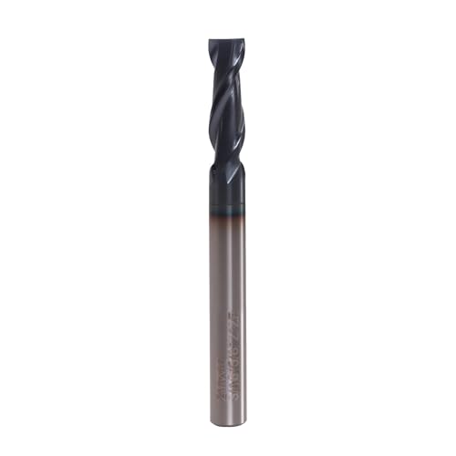 Image of 2 Flute 3 /16 inch Square End Mill with AlTiN Coating -Machining of Deep Grooves in High-Hardness Steels and Alloys, 3 /16 inch Cutting Diameter, 5 /8 inch Flute Length, 2 inch Overall Length