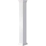 Ekena Millwork 6'W x 4'H Premium Square Non-Tapered Smooth PVC Endura-Craft Column Wrap Kit, Prairie Capital & Base