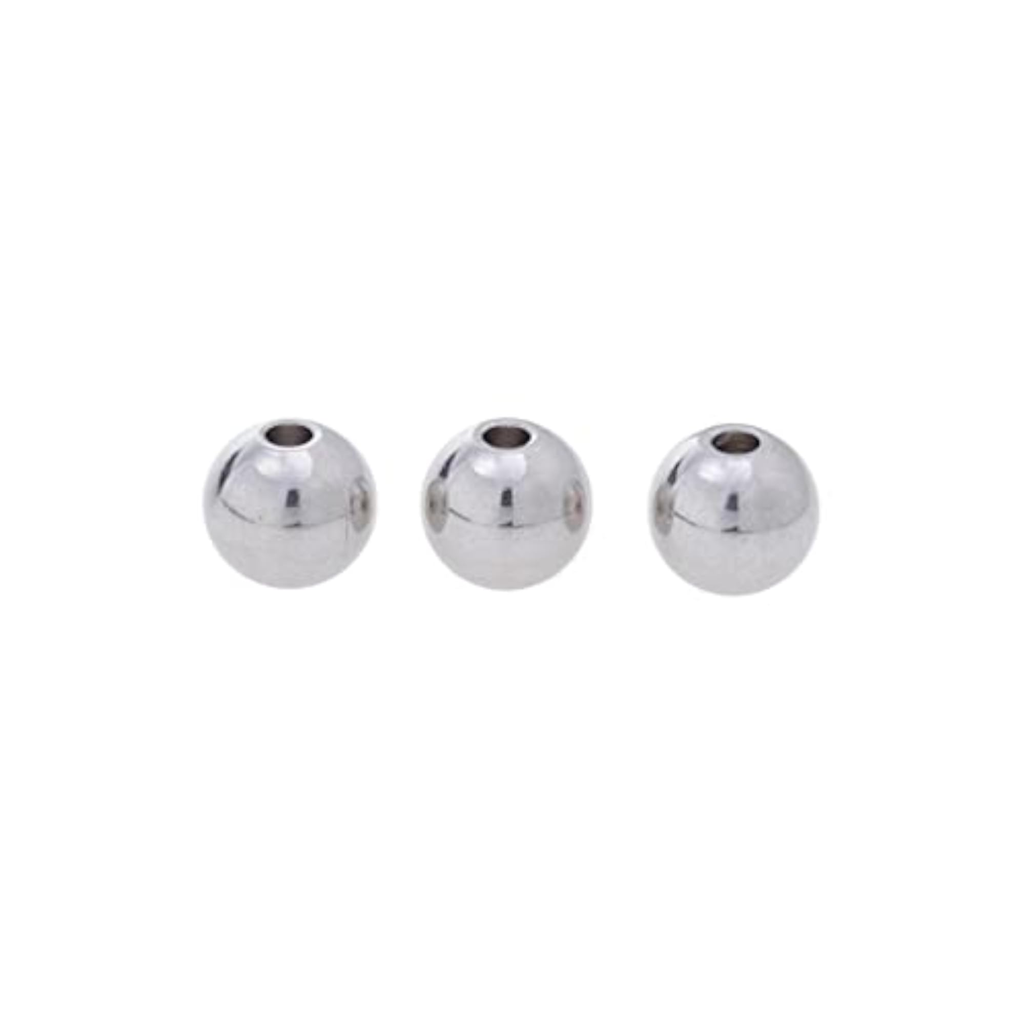 10x50Pcs Silver Stainless Steel Round Spacer Beads DIY Jewelry Making
