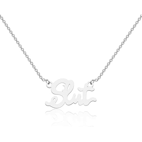 WUSUANED Smut Slut Necklace Slutty Wife Jewelry Spicy Lovers Gift Hotwife Gift Naughty Valentine Gift Swear Words Gifts (Slut Necklace) Cover
