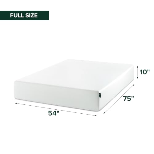 Image of ZINUS 10 Inch Green Tea Memory Foam Mattress, Full, Fiberglass Free, Patented Custom Contour Support, Sturdy Base Foam, CertiPUR-US Certified, Mattress in A Box, White
