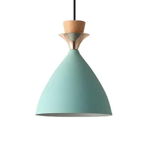 HCIPJQY Lámpara Colgante Interior Moderna Pantalla De Lámpara con Acabado Azul Mate. Lámparas De Madera Pequeñas Cerca Techo Lámparas Colgantes para Comedor, Entrada, Granero