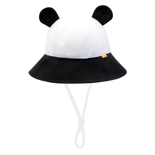 Image of POMIJIAN Baby Sun Hat Girls UPF 50+ Beach Kids Hats Boys Wide Brim Cute Toddler Bucket Hat Floppy Infant Sun Hats