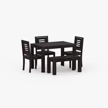 MP ENTERPRISES Sheesham Wood Dining Table with 3 Chairs 1 Bench | 4 Seater Dining Set | Wooden Dining Table with Chair | Dining Room Furniture |