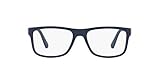 Polo Ralph Lauren Men's PH2184 Rectangular Prescription Eyewear Frames, Matte Navy Blue/Demo Lens, 55 mm