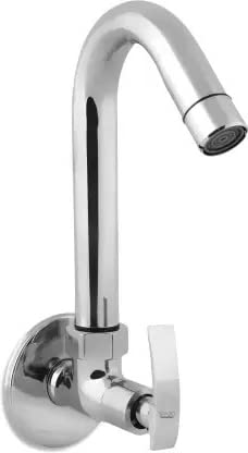 SPAZIO Pulse Collection Sink Cock/Sink Faucet/Kitchen Tap for Hot/Cold Water with 360 Degree Revolving Spout, Wall Flange & Aerator Foam Flow