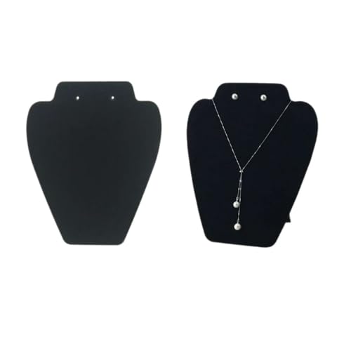 BinPhorm Expositor Collar para Colgar Collares,2 PCS Soporte de Joyería Colgador Collares Terciopelo Negro Busto para Collares Maniquí Organizador Collares